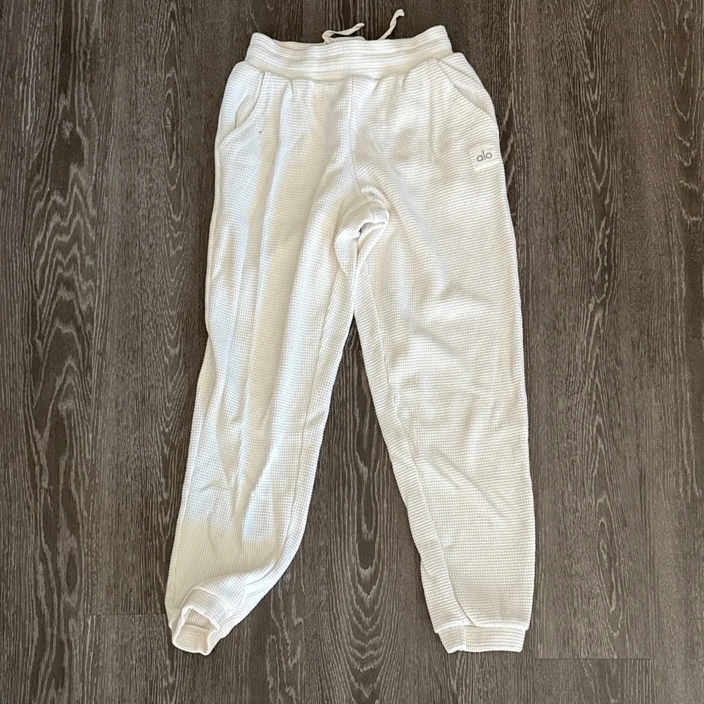 ALO Yoga White Track Pants - Picture 1 of 5